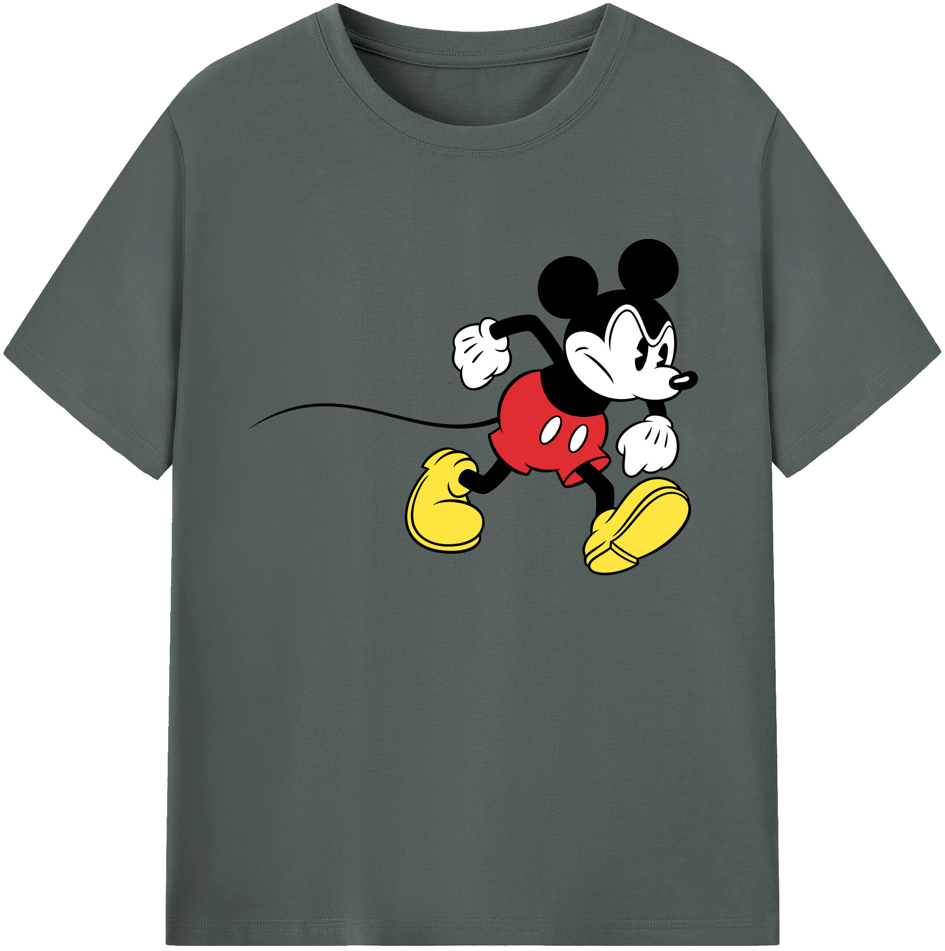 ミッキーマウス Mickey Mouse 綿100％ メンズ半袖Tシャツ｜肌触りやわらか＆通気性